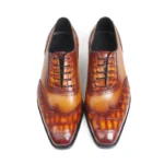 Men's 100% Genuine Brown Crocodile Skin Oxford Shoes | Waterproof Luxury | UNITYPUREMAX™ 4