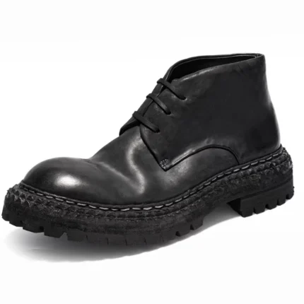 Men's Horse Hip Leather Goodyear Welt Boots | Handmade British Retro | UNITYPUREMAX™ 2