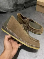 Men's Beige Casual Suede Work Shoe | Handmade Moc-Style | UNITYPUREMAX™ 1
