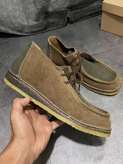 Men's Beige Casual Suede Work Shoe | Handmade Moc-Style | UNITYPUREMAX™ 1