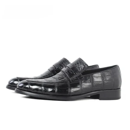 Men's 100% Genuine Black Crocodile Skin Penny Loafer Shoes | Waterproof Luxury | UNITYPUREMAX™ 5