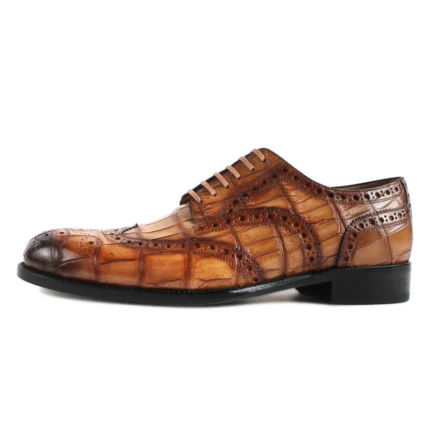 Men's 100% Genuine Crocodile Skin Full Brogue Oxford Shoes | Waterproof Formal | UNITYPUREMAX™ 2