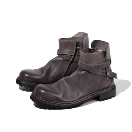 Men's Handmade 100% Genuine Horsehide Zip-Up Motorcycle Boots | British Retro Workwear | UNITYPUREMAX™ 2