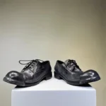 Men's Handmade Genuine Cowhide Leather Derby Shoes | Distressed Bulbous Toe Stud Sole | UNITYPUREMAX™ 4