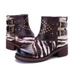 Women's Zebra Pony Hair Ankle Boots | Handmade Leather | UNITYPUREMAX™ 5