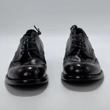 Men's Handmade Brogue Derby Shoes | Vintage Carved Black | UNITYPUREMAXâ„¢ 2