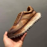 Men's Genuine Leather Mixed Material Platform Trainers | Sculptural Wave Sole | UNITYPUREMAX™ 13