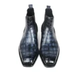 Men's Dark Navy Crocodile Leather Chelsea Boots | Handmade Luxury | UNITYPUREMAX™ 4