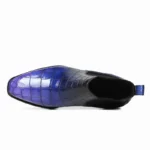 Men's 100% Genuine Blue Crocodile Skin Chelsea Boots | Purple Gradient Luxury | UNITYPUREMAX™ 2