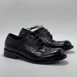 Men's Handmade Brogue Derby Shoes | Vintage Carved Black | UNITYPUREMAX™ 1