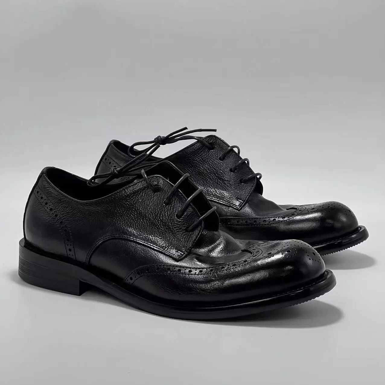Men's Handmade Brogue Derby Shoes | Vintage Carved Black | UNITYPUREMAX™ 1 Men's Handmade Brogue Derby Shoes | Vintage Carved Black | UNITYPUREMAX™ 1