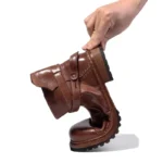 Men's Handmade 100% Genuine Horsehide Zip-Up Motorcycle Boots | British Retro Workwear | UNITYPUREMAX™ 3