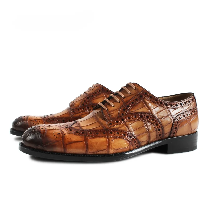 Men's 100% Genuine Crocodile Skin Full Brogue Oxford Shoes | Waterproof Formal | UNITYPUREMAX™ 7 Men's 100% Genuine Crocodile Skin Full Brogue Oxford Shoes | Waterproof Formal | UNITYPUREMAX™ 7