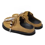 Men's Cow Suede Beaded Charm Mules | Boho Lace-Up Clog Slippers | UNITYPUREMAX™ 4