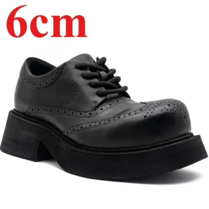 Men's Two-Tone Full Brogue Derby Shoes | 6cm Platform Height Increasing | UNITYPUREMAX™ 2