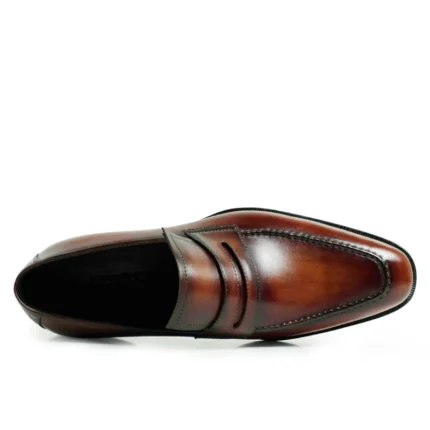 Men's Genuine Leather Penny Loafer Shoes | Striped Keeper Strap | UNITYPUREMAX™ 2
