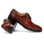 Men's 100% Genuine Crocodile Skin Derby Shoes | Handcrafted Formal Business | UNITYPUREMAX™ 4