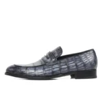 Men's 100% Genuine Gray Crocodile Skin Penny Loafer Shoes | Waterproof Luxury | UNITYPUREMAX™ 1
