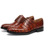 Men's 100% Genuine Crocodile Skin Derby Shoes | Handcrafted Formal Business | UNITYPUREMAX™ 1