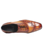 Men's 100% Genuine Brown Crocodile Skin Oxford Shoes | Waterproof Luxury | UNITYPUREMAX™ 2