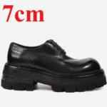 Men's Handmade 100% Genuine Horsehide Derby Shoes | 7cm Platform Height Increasing | UNITYPUREMAX™ 1