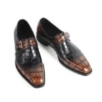 Men's Genuine Crocodile Leather Monk Strap Shoes | UNITYPUREMAX™ 2