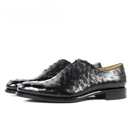Men's 100% Genuine Black Ostrich Skin Oxford Shoes | Premium Exotic Leather | UNITYPUREMAX™ 6