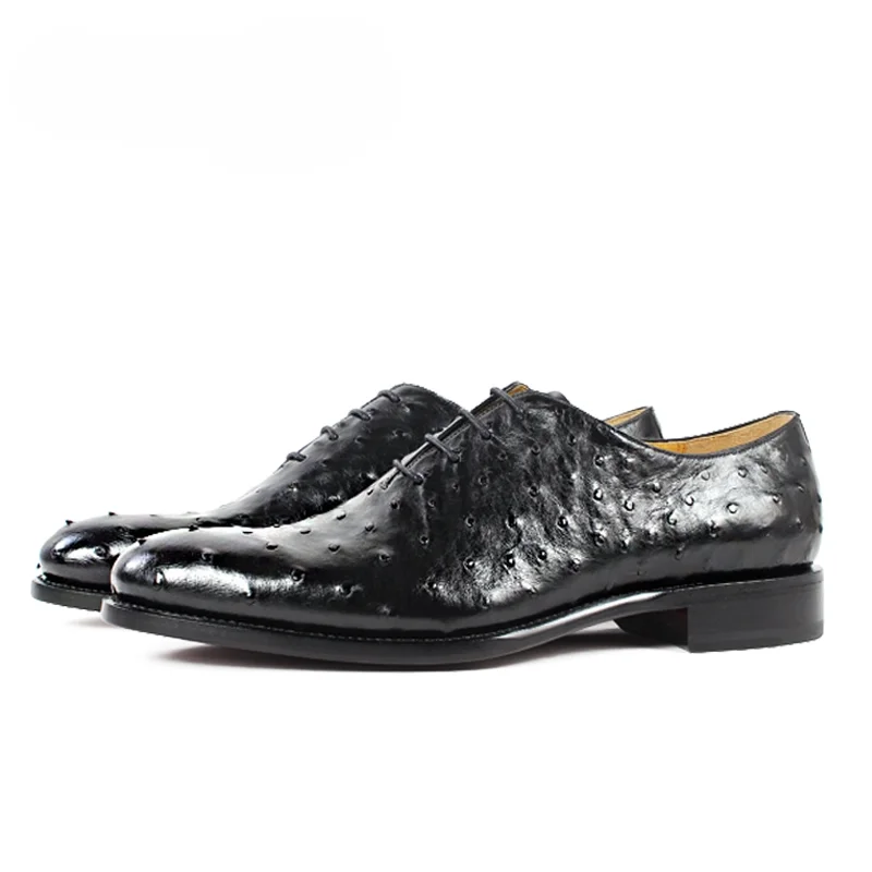 Men's 100% Genuine Black Ostrich Skin Oxford Shoes | Premium Exotic Leather | UNITYPUREMAX™ 6 Men's 100% Genuine Black Ostrich Skin Oxford Shoes | Premium Exotic Leather | UNITYPUREMAX™ 6