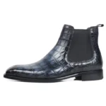 Men's Dark Navy Crocodile Leather Chelsea Boots | Handmade Luxury | UNITYPUREMAX™ 1