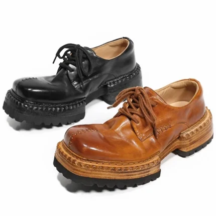 Men's & Women's Handmade Genuine Horse Hip Leather Derby Shoes | Italian Thick Sole | UNITYPUREMAX™ 1