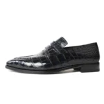 Men's 100% Genuine Navy Blue Crocodile Skin Penny Loafer Shoes | Waterproof Luxury | UNITYPUREMAX™ 1
