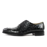 Men's 100% Genuine Black Ostrich Skin Oxford Shoes | Premium Exotic Leather | UNITYPUREMAX™ 1