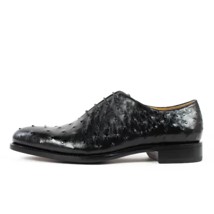 Men's 100% Genuine Black Ostrich Skin Oxford Shoes | Premium Exotic Leather | UNITYPUREMAX™ 1