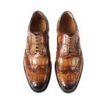 Men's 100% Genuine Crocodile Skin Full Brogue Oxford Shoes | Waterproof Formal | UNITYPUREMAX™ 5