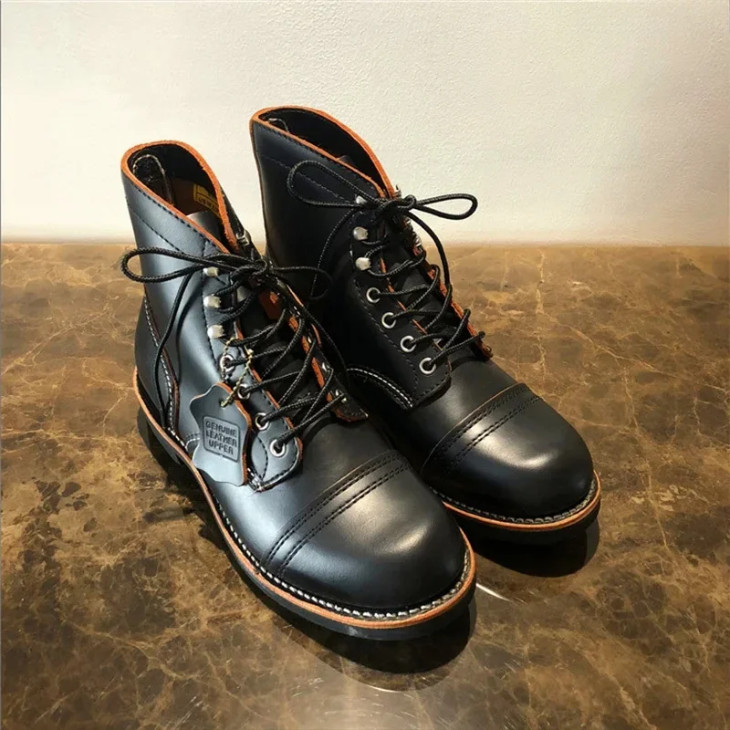 Goodyear Welted Genuine Leather Motorcycle Boots for Men | Handmade Vintage Ankle Boots | UNITYPUREMAX™ 1 Goodyear Welted Genuine Leather Motorcycle Boots for Men | Handmade Vintage Ankle Boots | UNITYPUREMAX™ 1