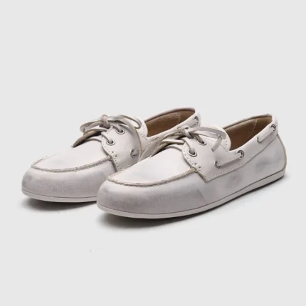 Women's Brown Genuine Leather Boat Loafers | Handmade British Casual Flats | UNITYPUREMAX™ 2