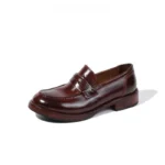 British Style Handmade Cowhide Penny Loafers | Shiny Polished Finish | Decorative Keeper Strap | UNITYPUREMAX™ 3