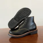 Handmade Italian Cowhide Leather Goodyear Welt Plain Toe Boots for Men | Heritage Lace-Up Motorcycle Boots | UNITYPUREMAX™ 5