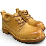 Burnt Yellow Washed Horse Leather Derby Shoes for Men | Handmade Goodyear Welt Shoes | UNITYPUREMAX™ 5