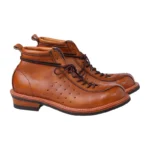 Men's Genuine Tan Leather Motorcycle Boots | Handmade Retro Riding Boots | UNITYPUREMAX™