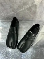 Men's Tabi Toe Leather Loafers | Japanese Split Toe | Chunky Platform | Dark Green & Black | UNITYPUREMAX™ 3