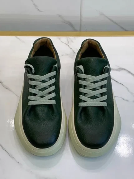 Handmade Genuine Cowhide Leather Platform Sneakers for Men | Retro Thick Sole Casual Sneakers | UNITYPUREMAXâ„¢ 1