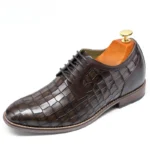 UNITYPUREMAX™ Men's Genuine Cow Leather Crocodile-Embossed Derby Dress Shoes | 7CM Height Increase Wedding & Business Shoes 2