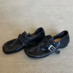 Women's Split Toe Casual Pump | Buckle Strap | Chunky Platform | Handmade | Black | UNITYPUREMAX™