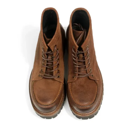 Men's Dark Brown Oil Wax Suede Motorcycle Boots | Handmade Retro Leather Boots | UNITYPUREMAX™ 1