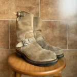 Men's Genuine Cow Suede Engineer Boots | Handmade Mid-Calf Motorcycle Boots | UNITYPUREMAX™ 5