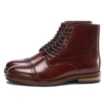 UNITYPUREMAX™ Men's Handmade Waterproof Cow Leather Cap-Toe Lace-Up Riding Boots | Retro Heritage Ankle Boots 2