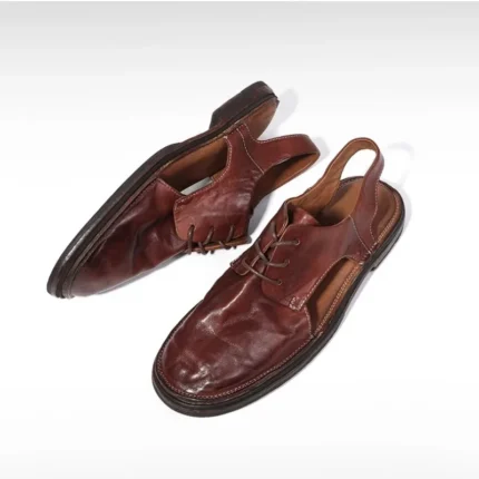 British Washed Brown Leather Roman Sandals for Men | Handmade Genuine Cowhide Sandals | UNITYPUREMAX™ 2