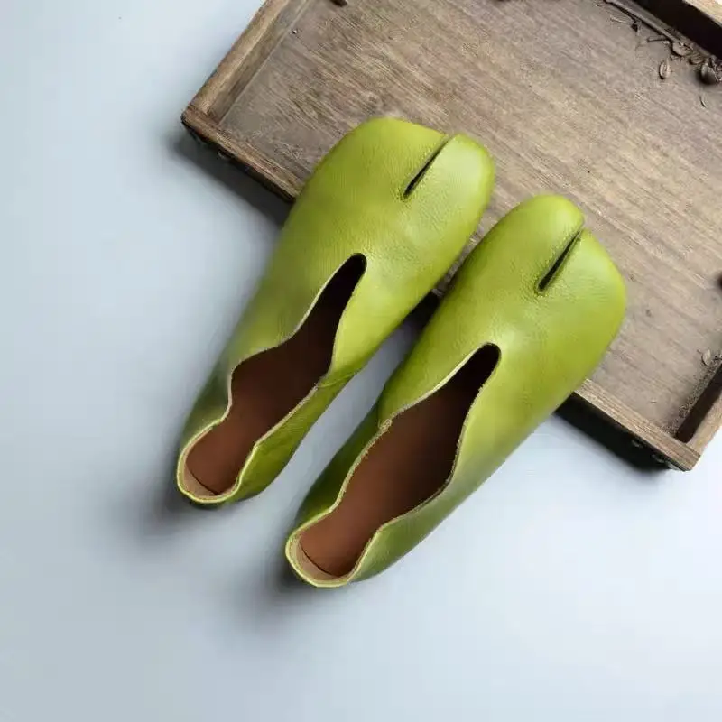 Women's Genuine Leather Tabi Flats | Handmade Slip-On Split Toe Shoes | UNITYPUREMAX™ 4 Women's Genuine Leather Tabi Flats | Handmade Slip-On Split Toe Shoes | UNITYPUREMAX™ 4