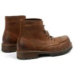 Men's Dark Brown Oil Wax Suede Motorcycle Boots | Handmade Retro Leather Boots | UNITYPUREMAX™ 5